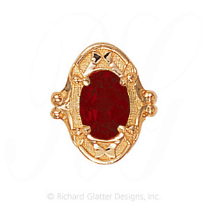 GS450 G - 14 Karat Gold Garnet Slide 